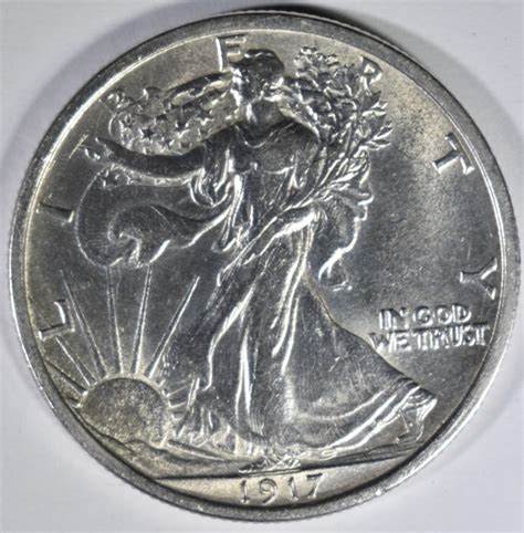 1917 WALKING LIBERTY HALF DOLLAR BU