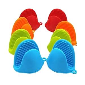Vegmate Silicon Cooking Gloves Silicon Pot Holder Mitts Heat Insulation ...