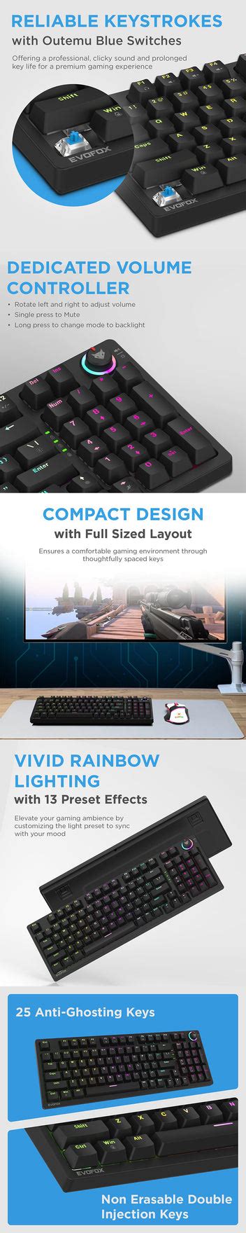 EvoFox Katana X Mechanical Gaming Keyboard – Amkette