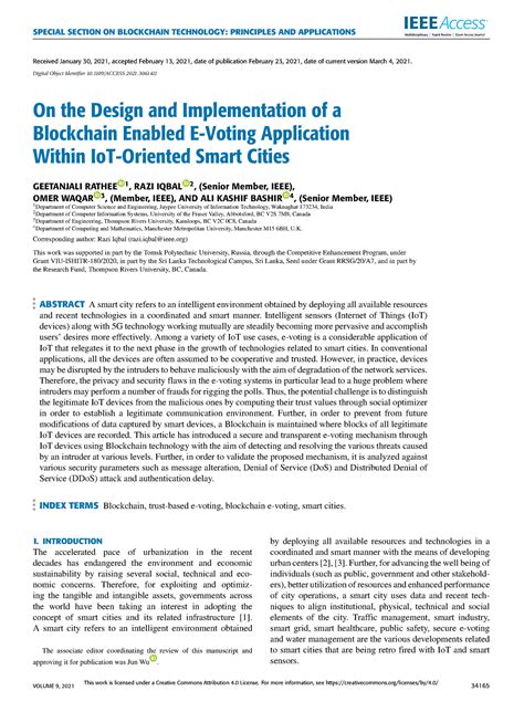 On the Design and Implementation of a Blockchain Enabled E-Voting ...
