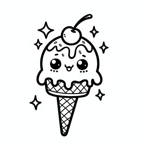 Cute Funny Ice Cream coloring page - Download, Print or Color Online ...