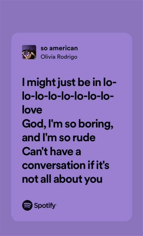So American 💜💜💜 ️ ️ ️🫶🫶🫶 in 2025 | Pretty lyrics, Olivia lyrics, Song ...