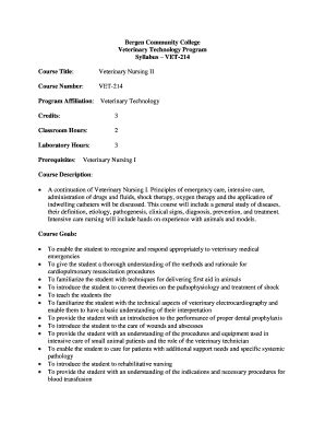 Fillable Online Syllabus VET-214 Fax Email Print - pdfFiller