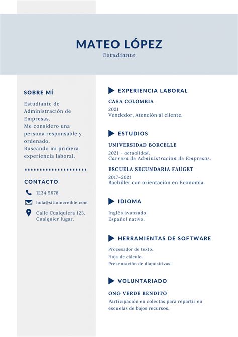 Modelo De Curriculum Vitae En Pdf Para Editar Plantilla Cv Curriculum ...