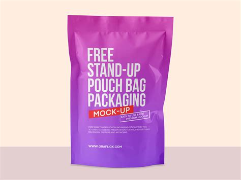 Free Stand-Up Food Pouch Bag Mockup PSD - Good Mockups