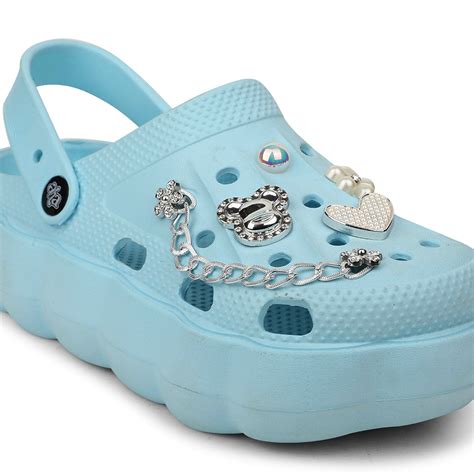 Buy A-HA Sky Blue Casual Sling Back Clogs For Women