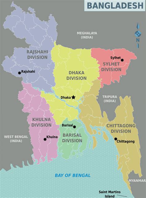Bangladesh Regions Map • Mapsof.net