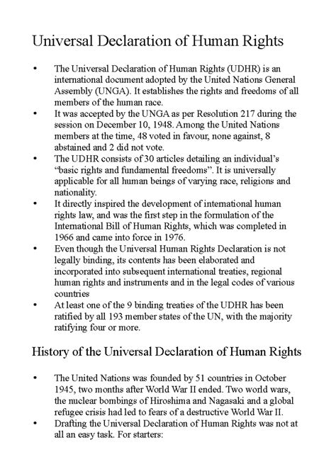 UPSC - Notes on the Universal Declaration of Human Rights (UDHR) - Studocu