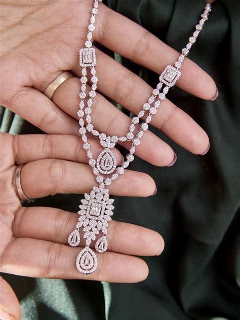Lumiere Diamond Silver Necklace Set – Ruha Jewels