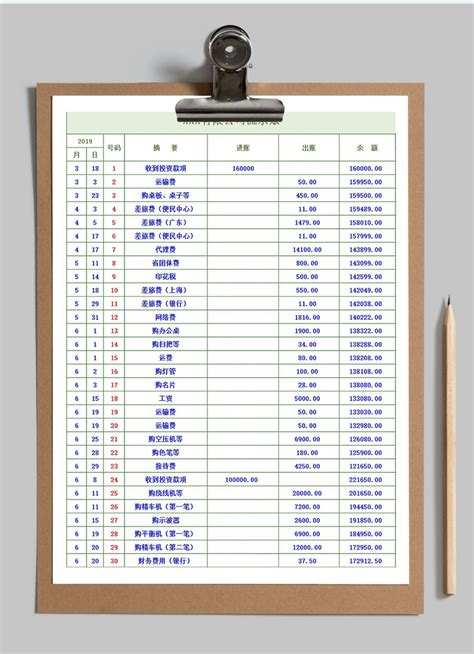 2021年银行流水日记账-办图网