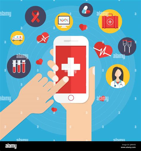 Health app on smartphone. Medical care application opened by hand on ...