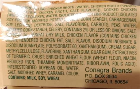 Marie calendar entree chicken pot pie