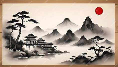 Premium Photo | Japan Traditional sumi e painting