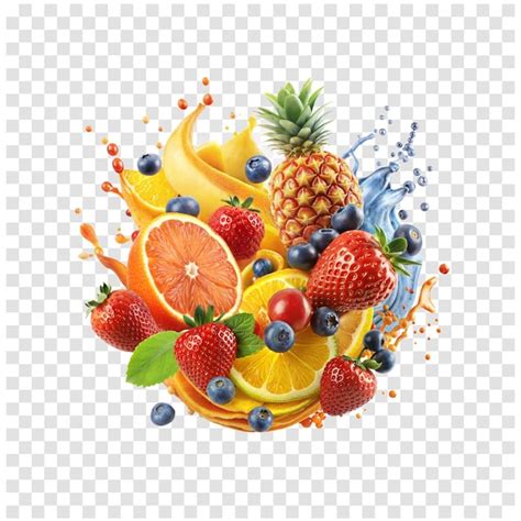 A realistic splash of mixed fruit juices featuring tropical flavors ...