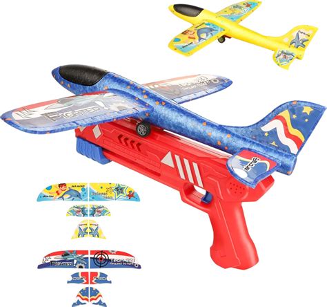 SHAKTISM® Airplane Launcher Toys,2 Flight Modes,Foam Plane with ...