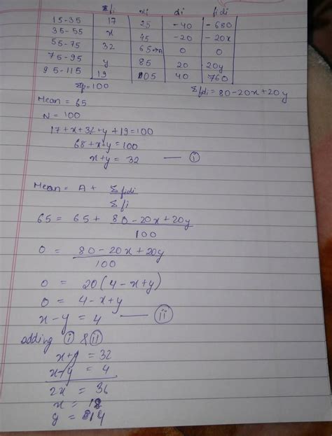IO)If the following requency distribution table. if Mean = 65 and N ...