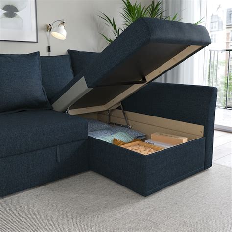 HOLMSUND corner sofa-bed, Kilanda dark blue - IKEA
