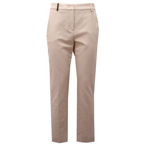 0350AE pantalone donna PESERICO light pink cotton trouser woman