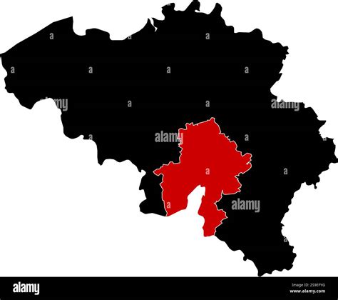 Map of Belgium in black, Namur is highlighted in red Stock Vector Image & Art - Alamy