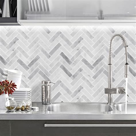 Herringbone Tile Backsplash