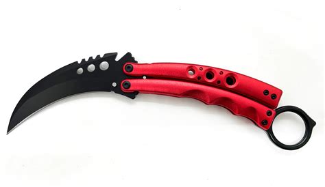 8.5 Inch Tiger-USA Karambit Butterfly - RED – Panther Wholesale