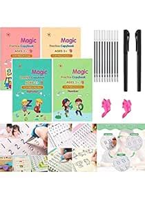 Tejas Magic Practice Copybook, (4 BOOK +10 REFILL+2 Pen+2 Grip) Tracing ...