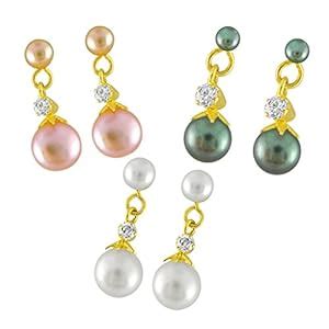 Sri Jagdamba Pearls Pearl Pendant For Women -White, Grey, Pink, Gold ...