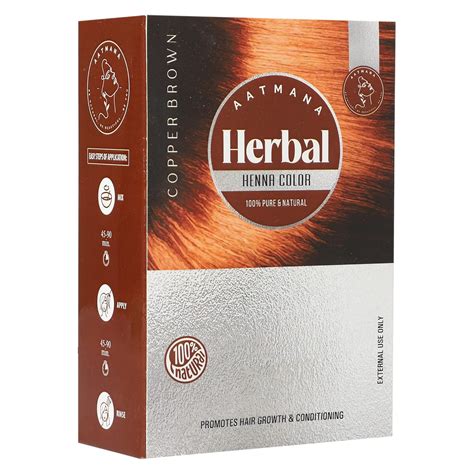 AATMANA Herbal Copper Brown Henna Hair Color with India | Ubuy