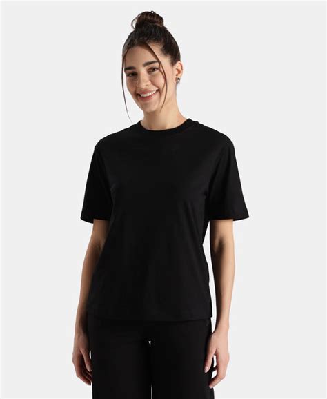 Buy Super Combed Cotton Rich Oversized T-Shirt with Side Slits - Black ...