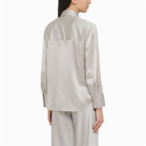 Vince Classic pearl grey silk shirt | TheDoubleF