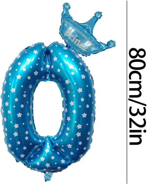 Buy 32 Inch Blue Large Numbers Balloons 1 PC, Star Pattern Numbers ...