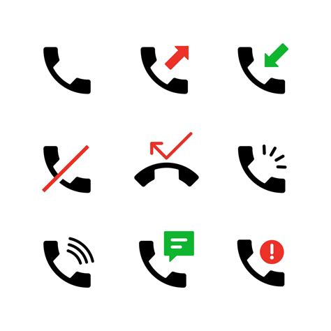 Phone dial icon set. Suitable for design element of smartphone UI, incoming call symbol, and ...