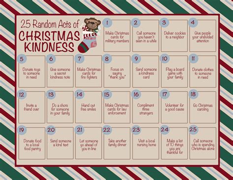 25 Random Acts of Christmas Kindness Calendar Printable - Inspirational ...