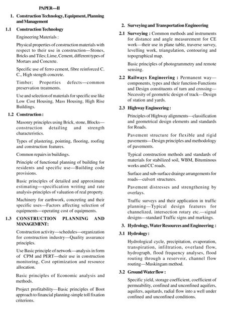 UPSC Civil Engineering Syllabus for IAS Mains 2023, Download PDF