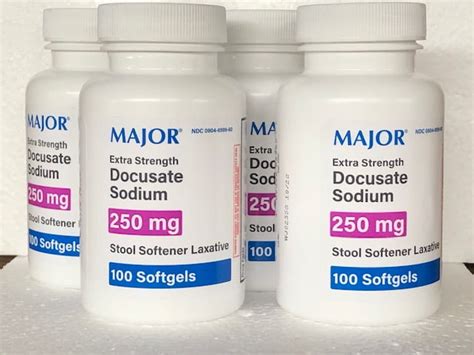 4 Pack Stool Softener 250mg. Major Docusate Sodium India | Ubuy