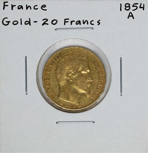 1854-A France 20 Francs Gold Coin