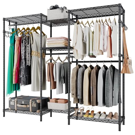 Buy JustRoomy Heavy Duty Clothes Rack 5-Tiers Wire Garment Rack for ...