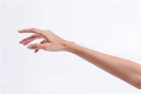 Hand and Arm Reaching for Something Isolated on White Background Stock ...