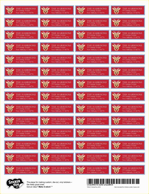 Free Christmas Return Address Label Templates 30 Per Sheet Of Staples ...