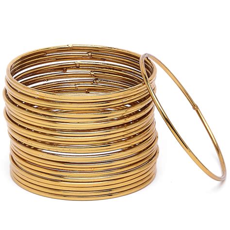 Buy ZENEME Traditional Metallic Oxidised Plated Plain Bangles (Set Of ...