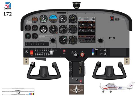Cessna 172 with Conventional Instruments Cockpit Poster - Printed