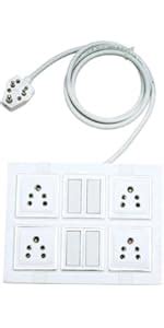KRIJAS Electrical Switchboard with 2 Power Switches & 2 Sockets Multi ...