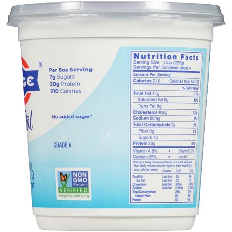 Fage Total 5% Milkfat All Natural Whole Milk Greek Strained Yogurt 35.3 ...