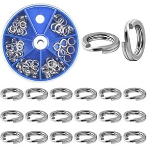 JSHANMEI Heavy Duty Stainless Steel Split Rings Lures Connectors ...