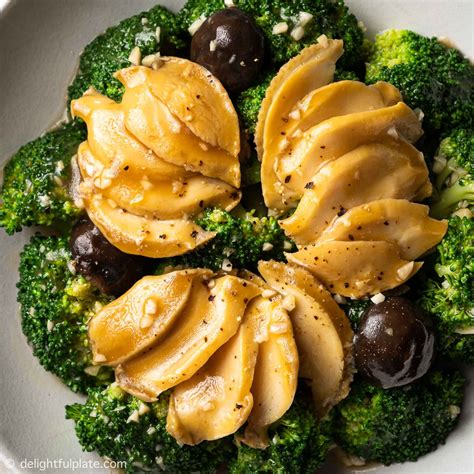 Braised Abalone and Broccoli in Oyster Sauce is an excellent dish for ...