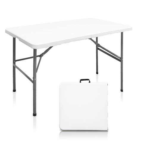 HYMnature Folding Table 4ft Heavy Duty Folding Tables Indoor Outdoor ...