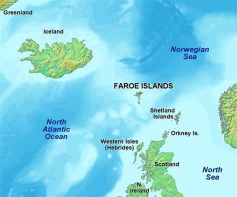 a map of the North Atlantic, with Iceland and the Faroes | Dickinson ...