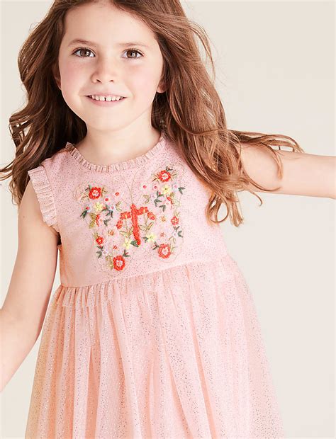 Buy Butterfly Glitter Chiffon Dress (2-7 Yrs) at Marks & Spencer
