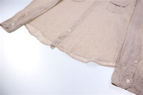 "DKNY" Loose silhouette beige linen shirt【COOT-5239】 | cv