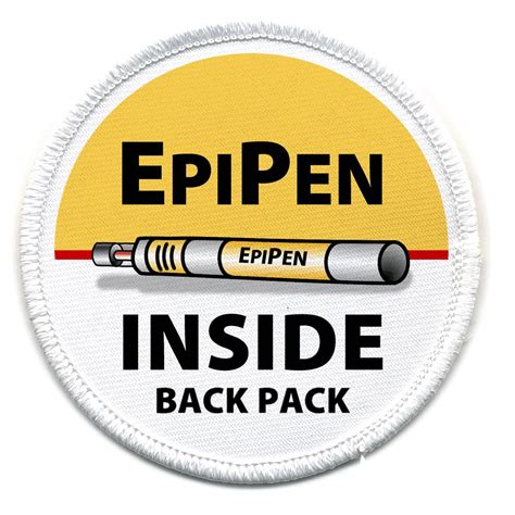 EPIPEN INSIDE Back Pack Medical Alert Symbol 3 inch Sew-on Patch ...